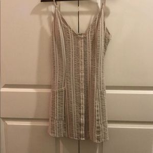 Khaki crinkle mini dress